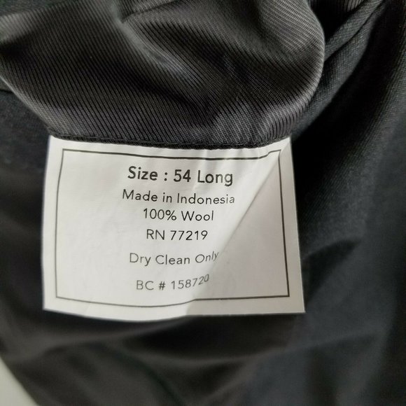 Pronto Uomo Mens Suit 54L Black Wool 2 Button - Picture 9 of 12